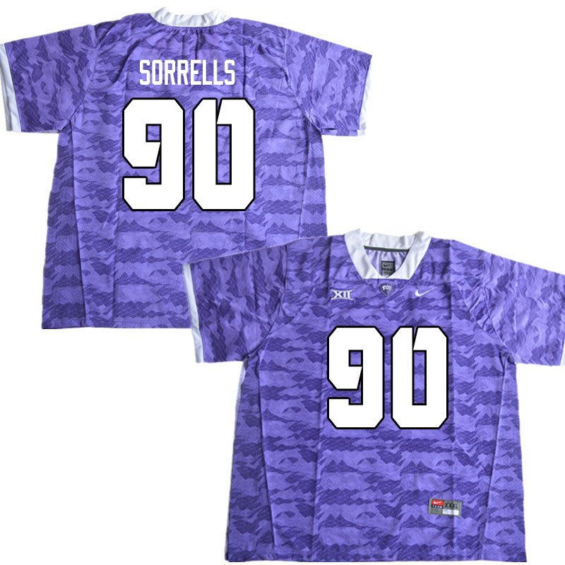 Men #90 Jaquaze Sorrells TCU Horned Frogs College Football Jerseys Sale-Limited Purple